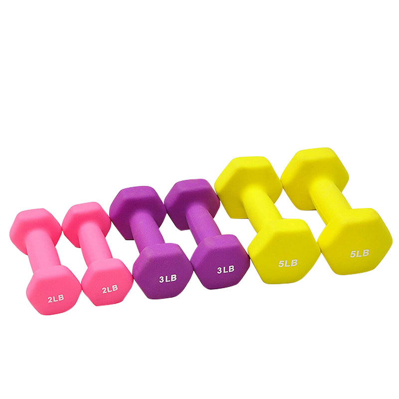 20LBS héksagonal PVC Dipping Vinyl Dumbbell Siapkeun